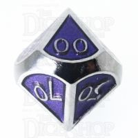 TDSO Metal Script Silver & Purple Percentile Dice