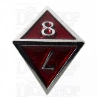 TDSO Metal Script Silver & Red D8 Dice