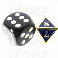 TDSO Metal Fire Forge Gold & Blue MINI 12mm D8 Dice
