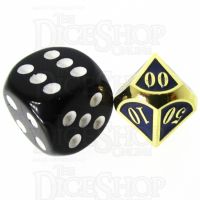 TDSO Metal Fire Forge Gold & Blue MINI 12mm Percentile Dice