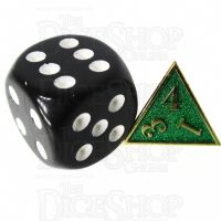 TDSO Metal Fire Forge Gold & Green MINI 12mm D4 Dice