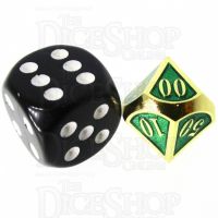 TDSO Metal Fire Forge Gold & Green MINI 12mm Percentile Dice