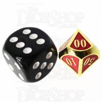 TDSO Metal Fire Forge Gold & Red MINI 12mm Percentile Dice
