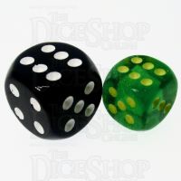 Chessex Borealis Maple Green & Yellow 12mm Spot Dice