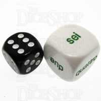Koplow Opaque White Italian Number JUMBO 20mm D6 Dice