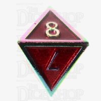 TDSO Metal Script Iridescent & Red D8 Dice