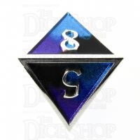 TDSO Metal Fire Forged Multi Colour Silver Black Blue & Purple D8 Dice
