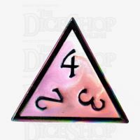 TDSO Metal Fire Forged Multi Iridescent Orange Violet & White D4 Dice