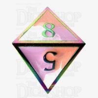 TDSO Metal Fire Forged Multi Iridescent Orange Violet & White D8 Dice