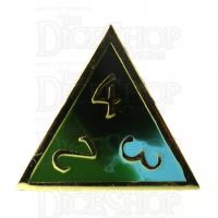 TDSO Metal Fire Forged Multi Gold Black Green & Turquoise D4 Dice