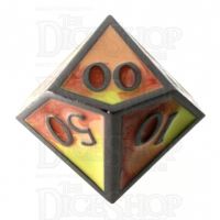 TDSO Metal Fire Forged Multi Black Nickel Orange Red & Yellow Percentile Dice