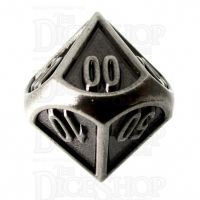 TDSO Metal Fire Forge Antique Nickel Percentile Dice