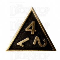 TDSO Metal Fire Forge Antique Gold D4 Dice