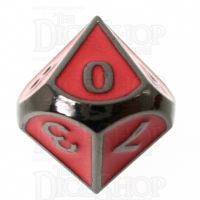 TDSO Metal Fire Forge Black Nickel & Red Enamel D10 Dice