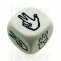 Koplow Opaque White Sign Language 1-6 JUMBO 20mm D6 Dice