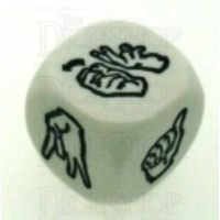 Koplow Opaque White Sign Language 7-12 JUMBO 20mm D6 Dice