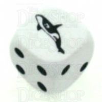 Koplow White & Black Killer Whale Orca Logo D6 Spot Dice