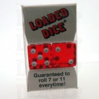 Koplow Transparent Red Casino Loaded Pair of 19mm D6 Spot Dice