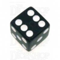 Koplow Opaque Black & White Square Cornered 16mm D6 Spot Dice