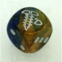 Chessex Gemini Blue & Gold SCREWED Logo D6 Spot Dice
