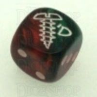 Chessex Gemini Green & Red SCREWED Logo D6 Spot Dice