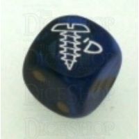 Chessex Gemini Black & Blue SCREWED Logo D6 Spot Dice