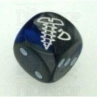 Chessex Gemini Blue & Steel SCREWED Logo D6 Spot Dice