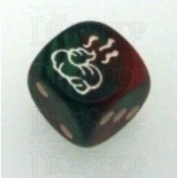 Chessex Gemini Green & Red SHIT Logo D6 Spot Dice