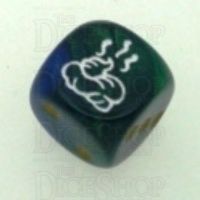 Chessex Gemini Blue & Green SHIT Logo D6 Spot Dice