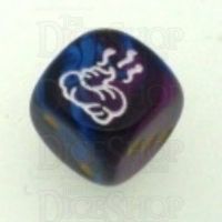 Chessex Gemini Blue & Purple SHIT Logo D6 Spot Dice