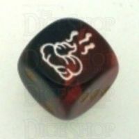 Chessex Gemini Black & Red SHIT Logo D6 Spot Dice
