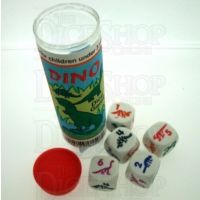 Koplow White & Multi Colour Dinosaur 5 x D6 Spot Dice Game