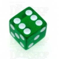 Koplow Transparent Green Square Cornered 16mm D6 Spot Dice