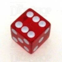Koplow Transparent Red Square Cornered 16mm D6 Spot Dice