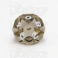 GameScience Gem Smoke Quartz & White Ink D10 Dice