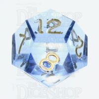 GameScience Gem Ice Blue Moonstone & Gold Ink D12 Dice