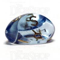 GameScience Gem Ice Blue Moonstone & Gold Ink D3 Dice