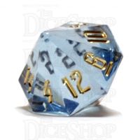 GameScience Gem Ice Blue Moonstone & Gold Ink D16 Dice