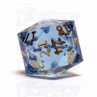 GameScience Gem Ice Blue Moonstone & Gold Ink D24 Dice