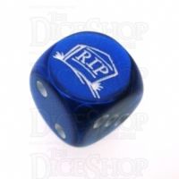 Chessex Gemini Blue RIP Logo D6 Spot Dice