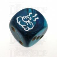 Chessex Gemini Purple & Teal SHIT Logo D6 Spot Dice