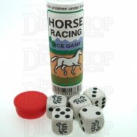 Koplow White & Black Horse Racing 5 x D6 Spot Dice Game