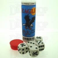 Koplow White & Black Eagle 5 x D6 Spot Dice Game