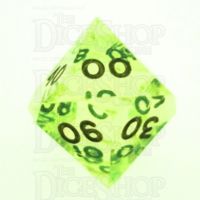 GameScience Gem Laser Yellow Peridot & Black Ink Percentile Dice