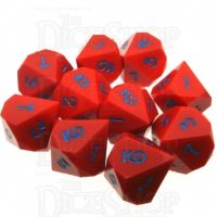 LTD EDITION GameScience Opaque Crimson & Blue Ink 10 x D10 Dice Set