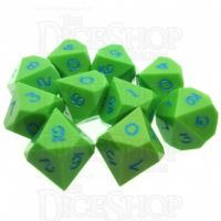 LTD EDITION GameScience Opaque Lime & Blue Ink 10 x D10 Dice Set