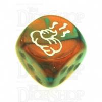 Chessex Gemini Copper & Teal SHIT Logo D6 Spot Dice