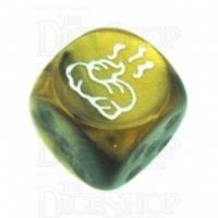 Chessex Gemini Black & Gold SHIT Logo D6 Spot Dice
