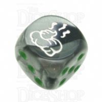 Chessex Gemini Black & Grey SHIT Logo D6 Spot Dice