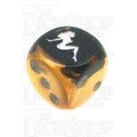 Chessex Gemini Black & Gold Naked Lady D6 Spot Dice